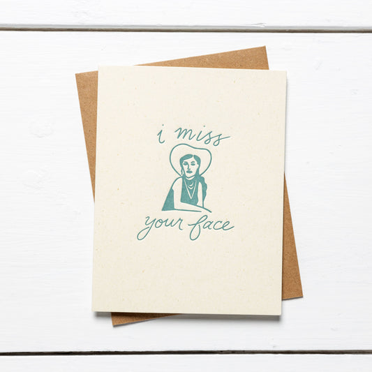 "i miss your face" Greeting Card