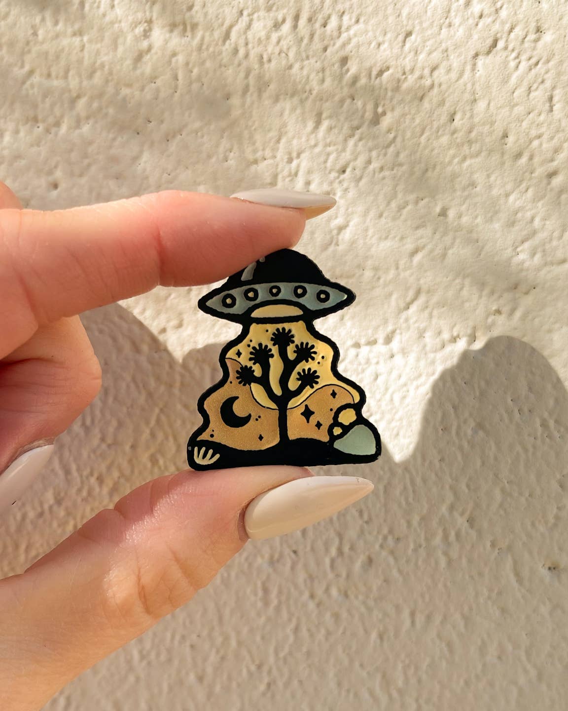 UFO Over Joshua Tree Enamel Pin