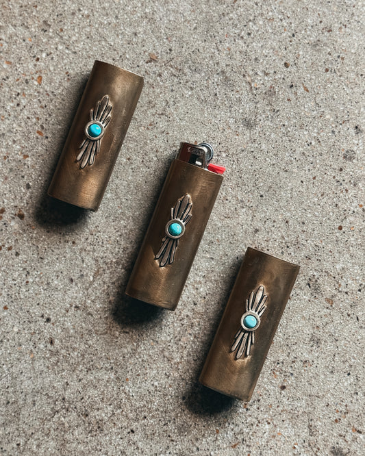 Burst Lighter Case With Turquoise