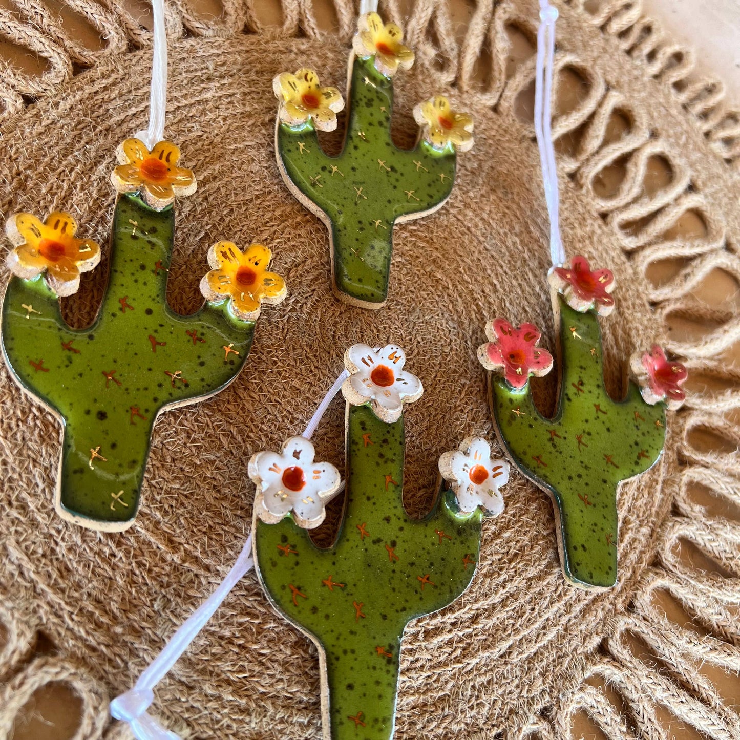 Saguaro Blossom Ceramic Ornaments