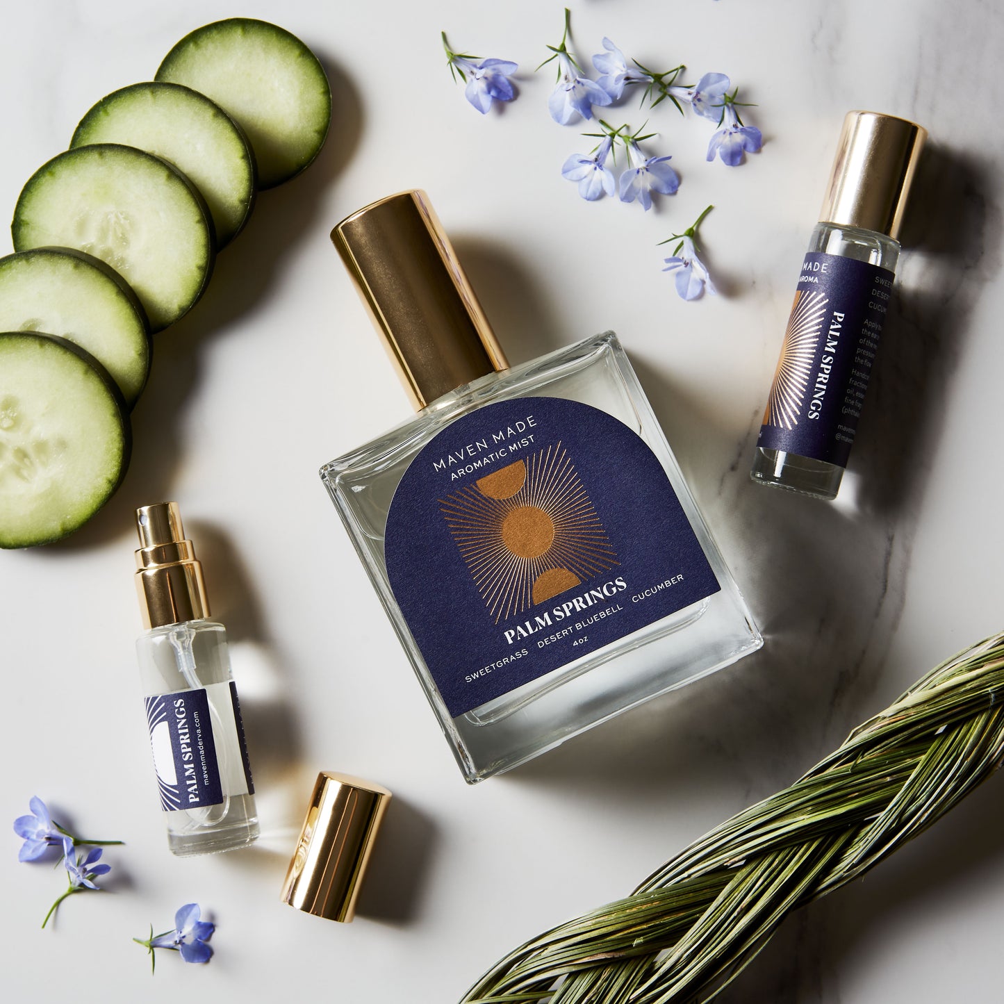 Palm Springs perfumes with cucumber sweetgrass and jasmine