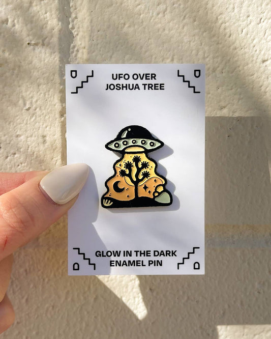 UFO Over Joshua Tree Enamel Pin