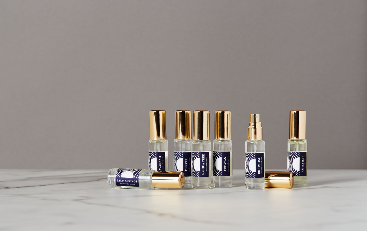 mini perfume sprays with gold caps